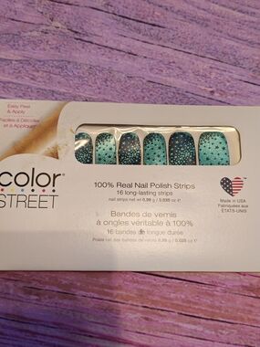 Color Street Star Gazer Teal Glitter Nail Strips #0736